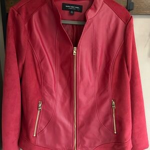 Andrew Marc Women's Red Faux Leather Jacket